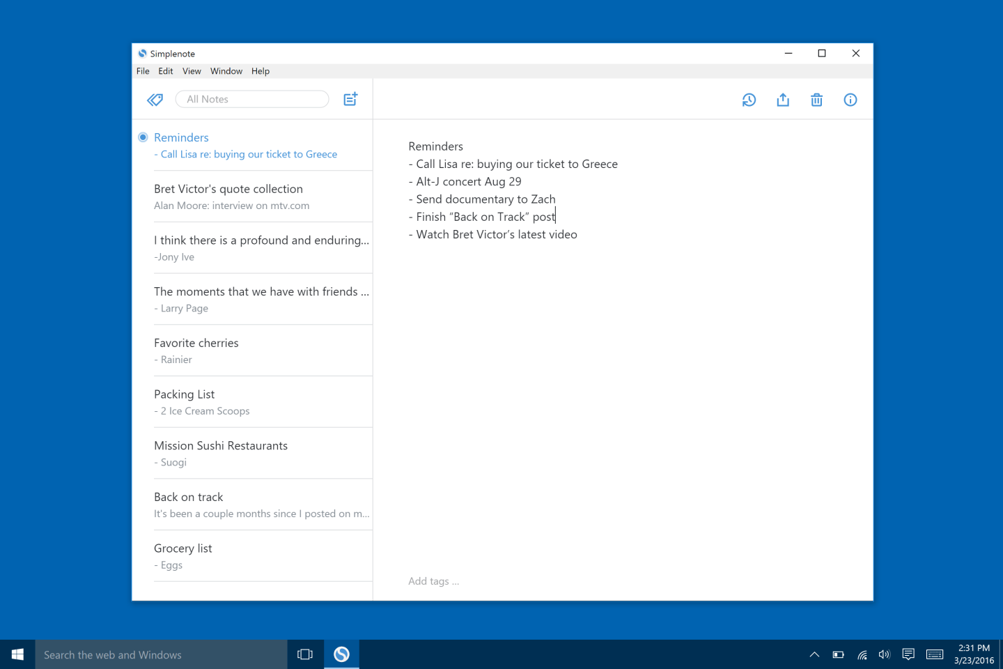 Simplenote for Windows and Linux – Simplenote